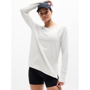 Athleta Women’s Coaster Luxe Recover Sweatshirt Fog Gray Heather Size Small